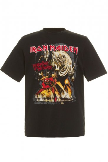 JP1880 Iron Maiden - Number of the Beast Graphic Comfort Fit Band T-Shirt Black - T-shirts - T-shirts Homem Tamanhos Grandes