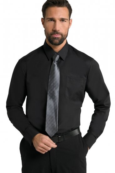 JP1880 Shirt Business Kent Collar Long Sleeve Black TALL - ROUPAS DE HOMEM MT-6XLT - Tamanhos-Tall Homem