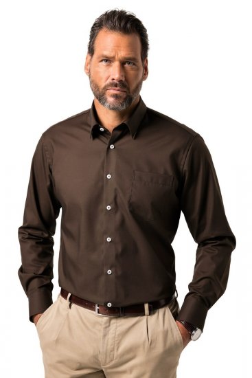 JP1880 Shirt Business Long Sleeve Brown - Camisas - Camisas Homem Tamanhos Grandes