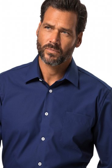 JP1880 804890 Camisa de vestir sem engomar manga comprida Azul-marinho TALL - TALL camisas - Camisas TALL para Homens Altos