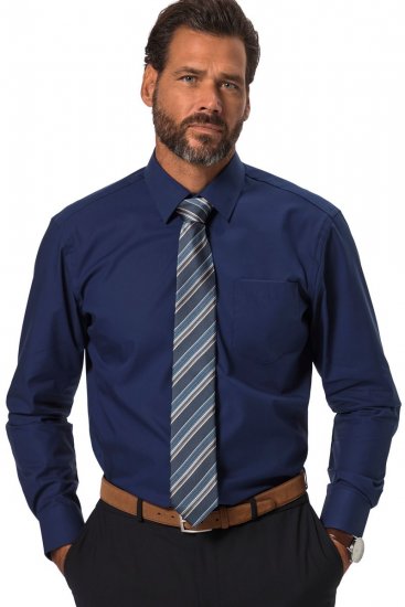 JP1880 804890 Camisa de vestir sem engomar manga comprida Azul-marinho TALL - TALL camisas - Camisas TALL para Homens Altos