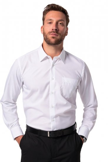 JP1880 804890 Camisa de vestir sem engomar manga comprida Branco - Camisas - Camisas Homem Tamanhos Grandes