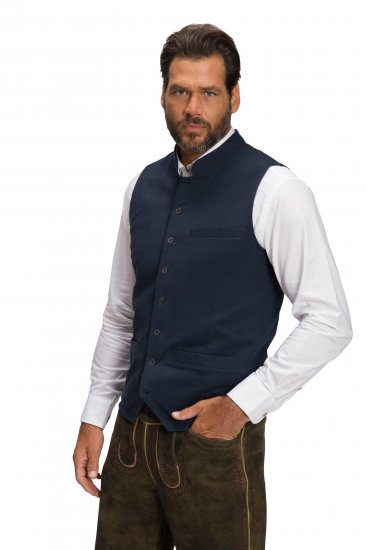 JP1880 Mottled Stretch Knit Stand-up Collar Vest Navy Blue - Casacos - Casacos Homem Tamanhos Grandes