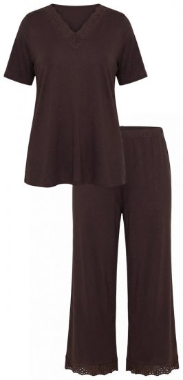 Ulla Popken 806944 Pijama de manga curta Castanho - Pijamas/Loungewear - 