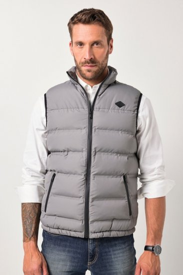 JP1880 Quilted Vest Outdoor Stand-up Collar Grey - Casacos - Casacos Homem Tamanhos Grandes