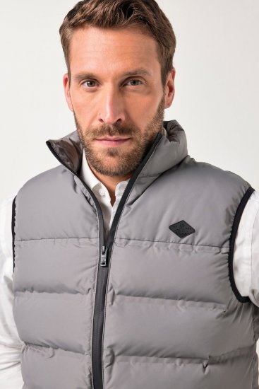JP1880 Quilted Vest Outdoor Stand-up Collar Grey - Casacos - Casacos Homem Tamanhos Grandes