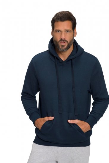 JAY-PI Hoodie with Soft Brushed Interior Navy - Sweatshirts & hoodies - Sweatshirt & Camisolas com Capuz tamanhos grandes