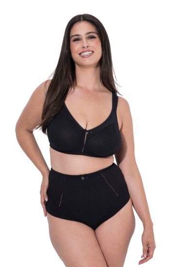 Ulla Popken 809385 Cuecas modeladoras com renda Preto - Roupa modeladora - 