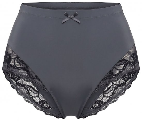 Ulla Popken 809385 Cuecas modeladoras com renda Antracite - Roupa modeladora - 
