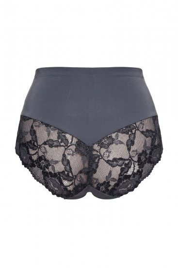 Ulla Popken 809385 Cuecas modeladoras com renda Antracite - Roupa modeladora - 