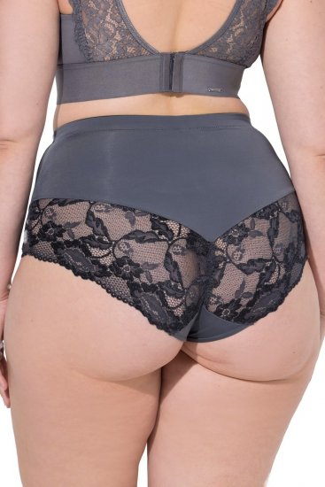 Ulla Popken 809385 Cuecas modeladoras com renda Antracite - Roupa modeladora - 