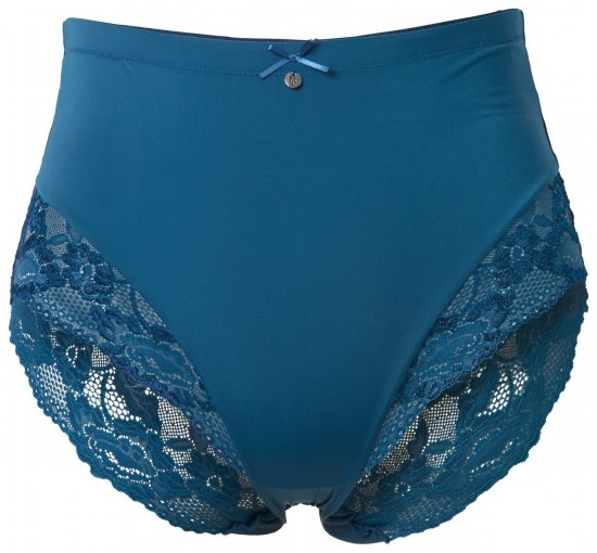Ulla Popken 809385 Cuecas modeladoras com renda Petróleo - Roupa modeladora - 