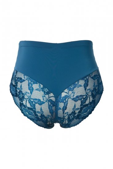 Ulla Popken 809385 Cuecas modeladoras com renda Petróleo - Roupa modeladora - 
