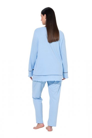 Ulla Popken 810592 Pijama com renda Azul claro - Pijamas/Loungewear - 