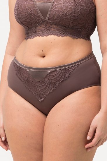 Ulla Popken 811602 Cuecas com renda Castanho - Cuecas - 