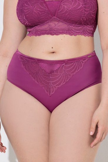 Ulla Popken 811602 Cuecas com renda Roxo escuro - Cuecas - 