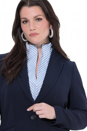 Ulla Popken 811944 Blazer clássico Azul-marinho - Blazers e Coletes - Blazers em Tamanhos Grandes