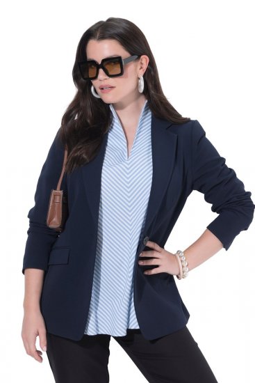 Ulla Popken 811944 Blazer clássico Azul-marinho - Blazers e Coletes - Blazers em Tamanhos Grandes
