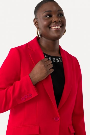 Ulla Popken 811944 Blazer clássico Vermelho - Blazers e Coletes - Blazers em Tamanhos Grandes