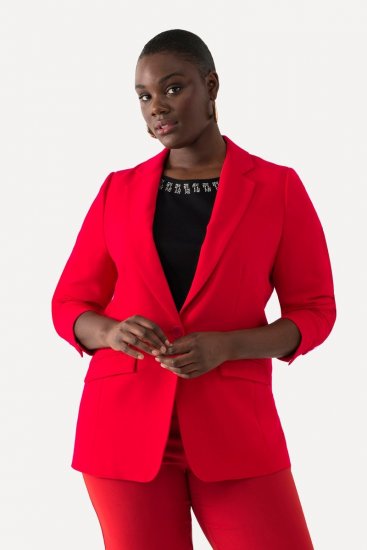 Ulla Popken 811944 Blazer clássico Vermelho - Blazers e Coletes - Blazers em Tamanhos Grandes