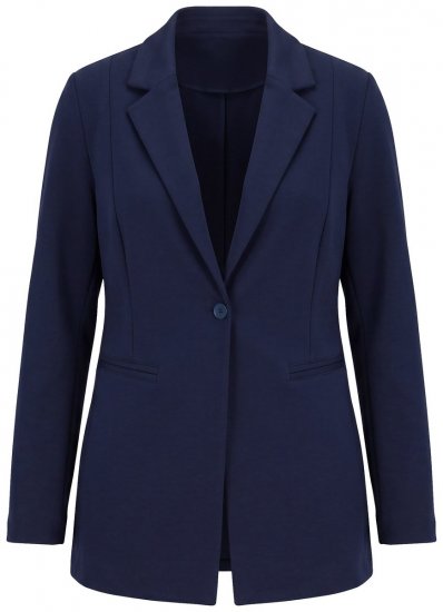 Ulla Popken 812754 Blazer em jersey punto di Roma Azul-marinho - Blazers e Coletes - Blazers em Tamanhos Grandes