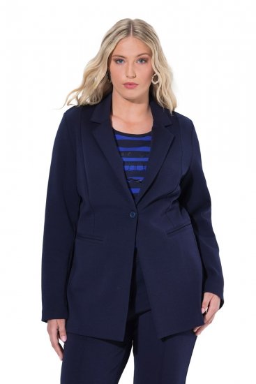 Ulla Popken 812754 Blazer em jersey punto di Roma Azul-marinho - Blazers e Coletes - Blazers em Tamanhos Grandes