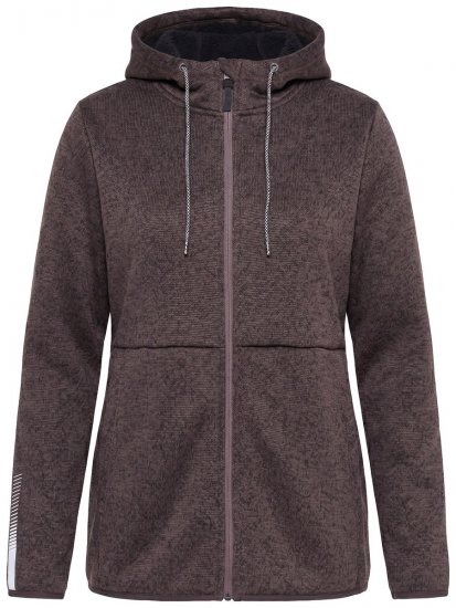 Ulla Popken 812880 Casaco de malha polar com pelo teddy Taupe - Roupa polar - 