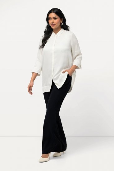 Ulla Popken 813306 Calças de fato largas com cós elástico Azul-marinho - Calças de tecido - Calças Largas Femininas Plus Size