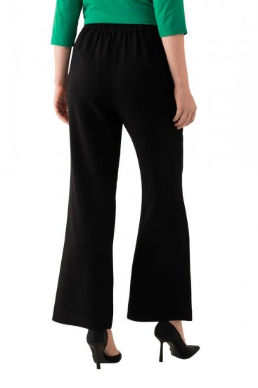 Ulla Popken 813306 Calças de fato largas com cós elástico Preto - Calças de tecido - Calças Largas Femininas Plus Size