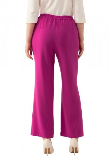 Ulla Popken 813306 Calças de fato largas com cós elástico Magenta - Calças de tecido - Calças Largas Femininas Plus Size