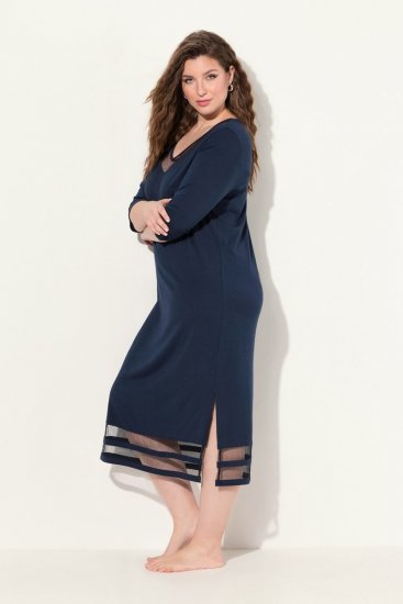 Ulla Popken 815333 Camisa de noite Azul-marinho - Camisas de noite - 