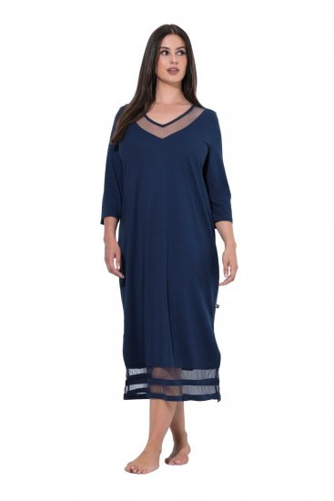 Ulla Popken 815333 Camisa de noite Azul-marinho - Camisas de noite - 
