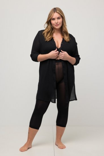 Ulla Popken 815580 Leggings de meia 3/4 com proteção das coxas 80 den Preto - Collants & meias - 