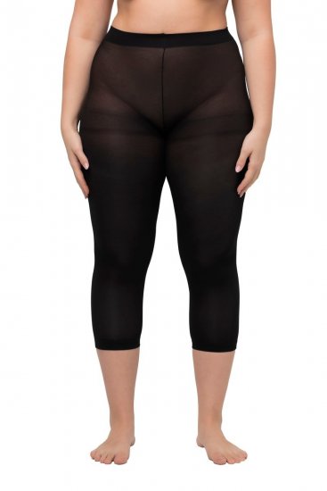 Ulla Popken 815580 Leggings de meia 3/4 com proteção das coxas 80 den Preto - Collants & meias - 