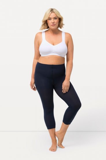 Ulla Popken 815580 Leggings de meia 3/4 com proteção das coxas 80 den Azul-marinho - Collants & meias - 