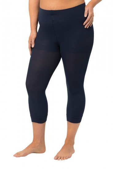Ulla Popken 815580 Leggings de meia 3/4 com proteção das coxas 80 den Azul-marinho - Collants & meias - 
