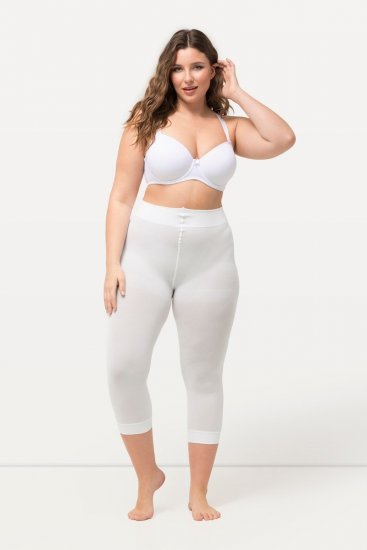 Ulla Popken 815580 Leggings de meia 3/4 com proteção das coxas 80 den Branco - Collants & meias - 