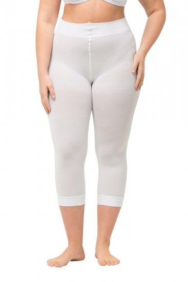 Ulla Popken 815580 Leggings de meia 3/4 com proteção das coxas 80 den Branco - Collants & meias - 