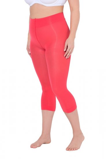 Ulla Popken 815580 Leggings de meia 3/4 com proteção das coxas 80 den Vermelho claro - Collants & meias - 