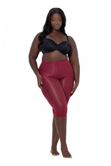 Ulla Popken 815580 Leggings de meia 3/4 com proteção das coxas 80 den Vermelho - Collants & meias - 