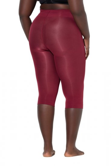 Ulla Popken 815580 Leggings de meia 3/4 com proteção das coxas 80 den Vermelho - Collants & meias - 