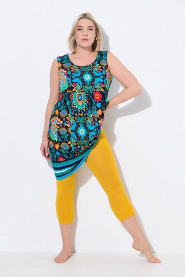Ulla Popken 815580 Leggings de meia 3/4 com proteção das coxas 80 den Amarelo mostarda - Collants & meias - 