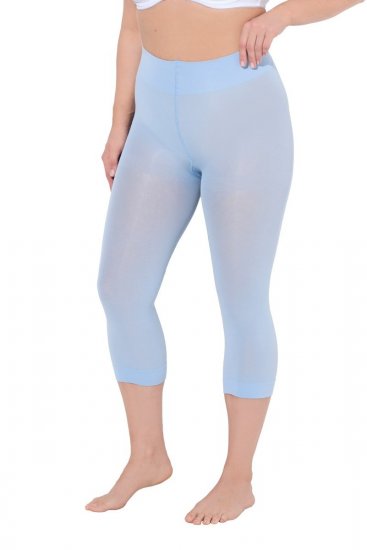 Ulla Popken 815580 Leggings de meia 3/4 com proteção das coxas 80 den Azul claro - Collants & meias - 