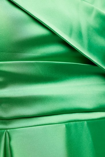 Ulla Popken 817135 Vestido de noite evasê com decote em V Verde - Vestidos de noite - Vestidos de festa em tamanhos grandes