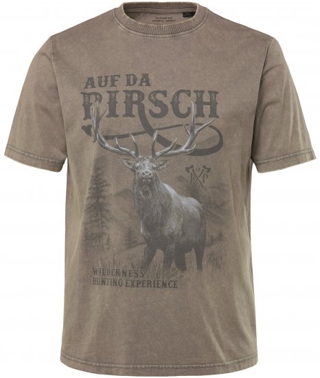 JP1880 Comfortable Fit Vintage Look T-Shirt Ash Gray - T-shirts - T-shirts Homem Tamanhos Grandes