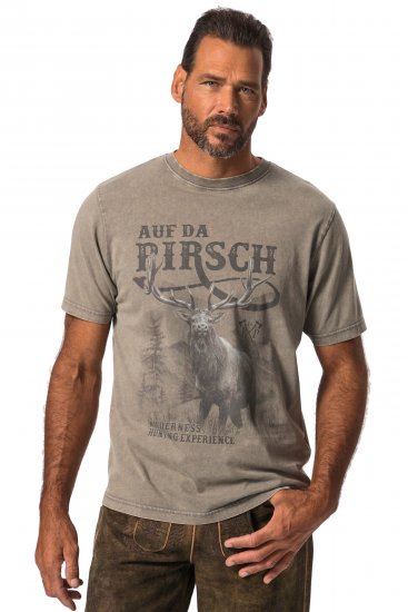 JP1880 Comfortable Fit Vintage Look T-Shirt Ash Gray - T-shirts - T-shirts Homem Tamanhos Grandes