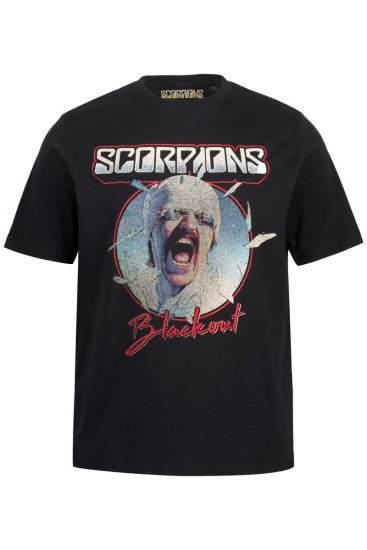 JP1880 Scorpions Blackout Graphic Comfort Fit Band T-Shirt Black - T-shirts - T-shirts Homem Tamanhos Grandes