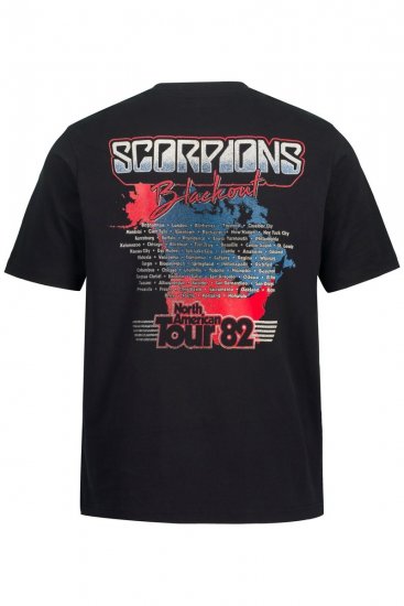 JP1880 Scorpions Blackout Graphic Comfort Fit Band T-Shirt Black - T-shirts - T-shirts Homem Tamanhos Grandes