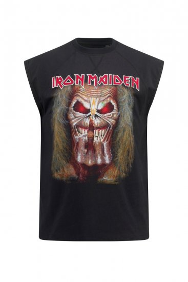 JP1880 Iron Maiden Graphic Comfort Fit Band Tank Top Black - T-shirts - T-shirts Homem Tamanhos Grandes