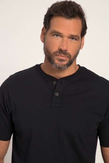 JP1880 818628 T-shirt Henley com corte para barriga Preto - T-shirts - T-shirts Homem Tamanhos Grandes